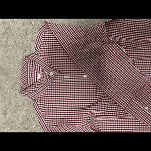 Brooks Brothers Women Red Plaid Button Down Shirt Non-Iron Cotton Sz 2p